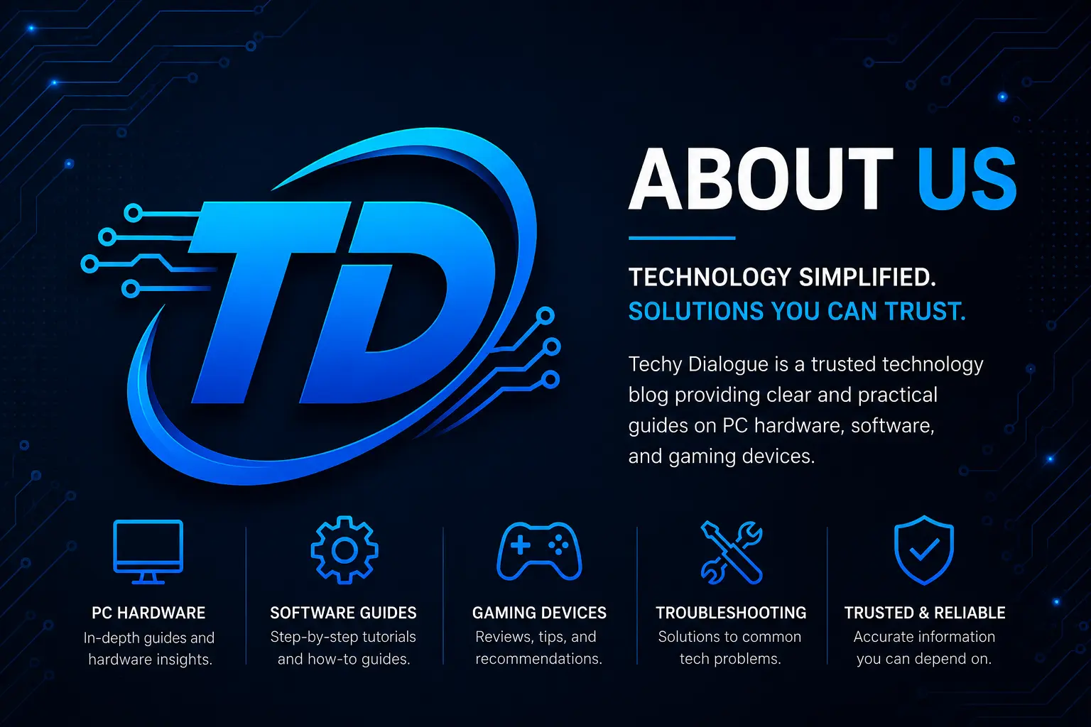About Us 1 About Us Techy Dialogue – Trusted PC Hardware, Software, Gaming & Troubleshooting Guides